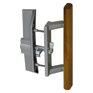 Patio Door Locking Handle/Latch Set 3-15/16", Aluminum, Visual Pack